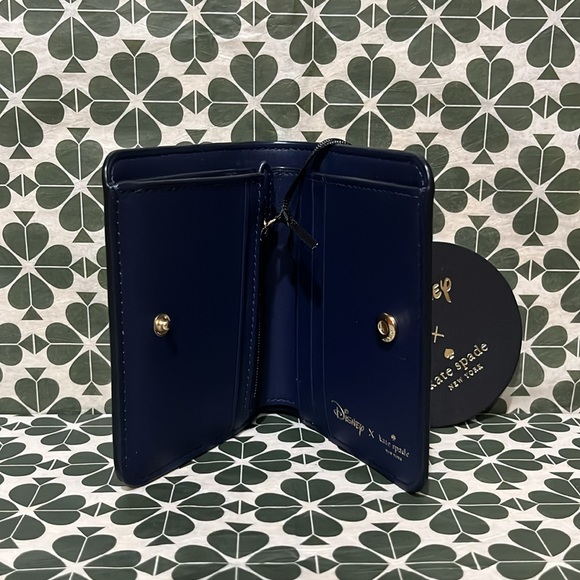 ♠️kate spade X Disney Lady and the Tramp Small Compact Bifold Wallet, Navy NWT - Picture 11 of 13